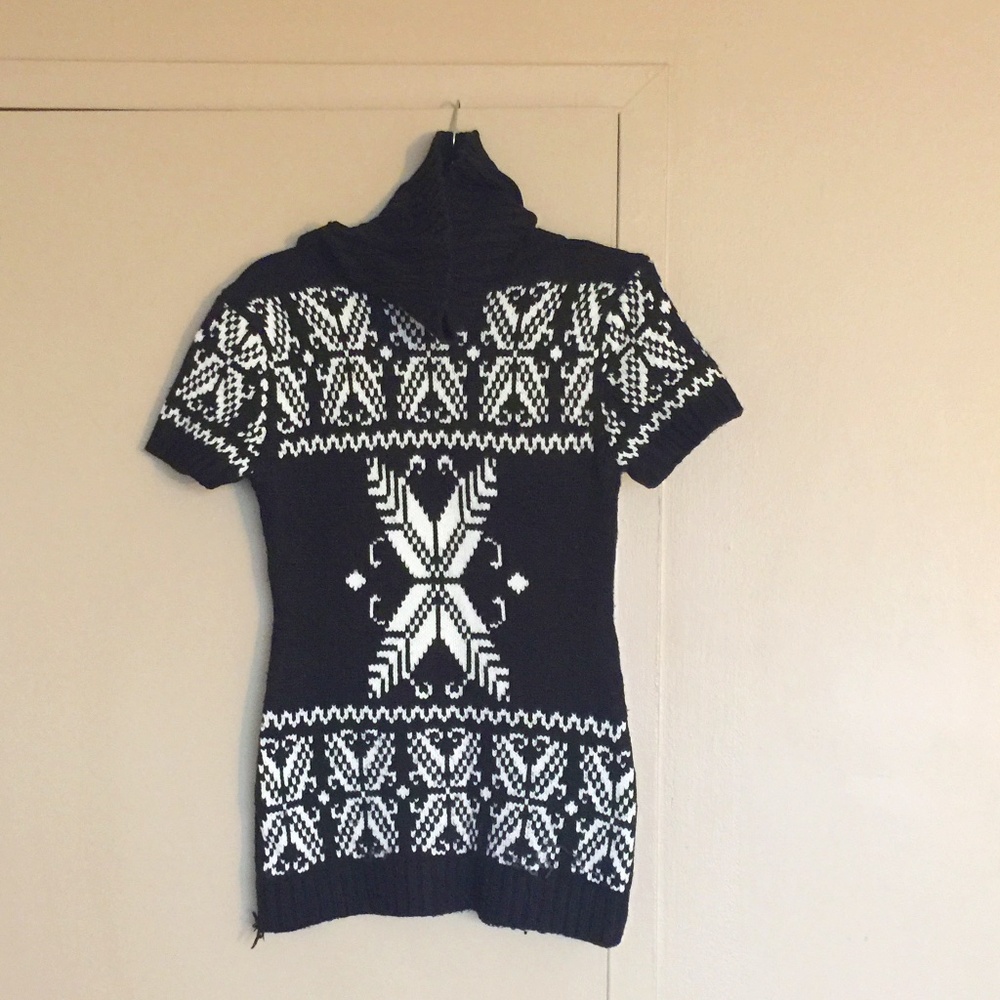 Unique Long Knit Turtleneck Sweater